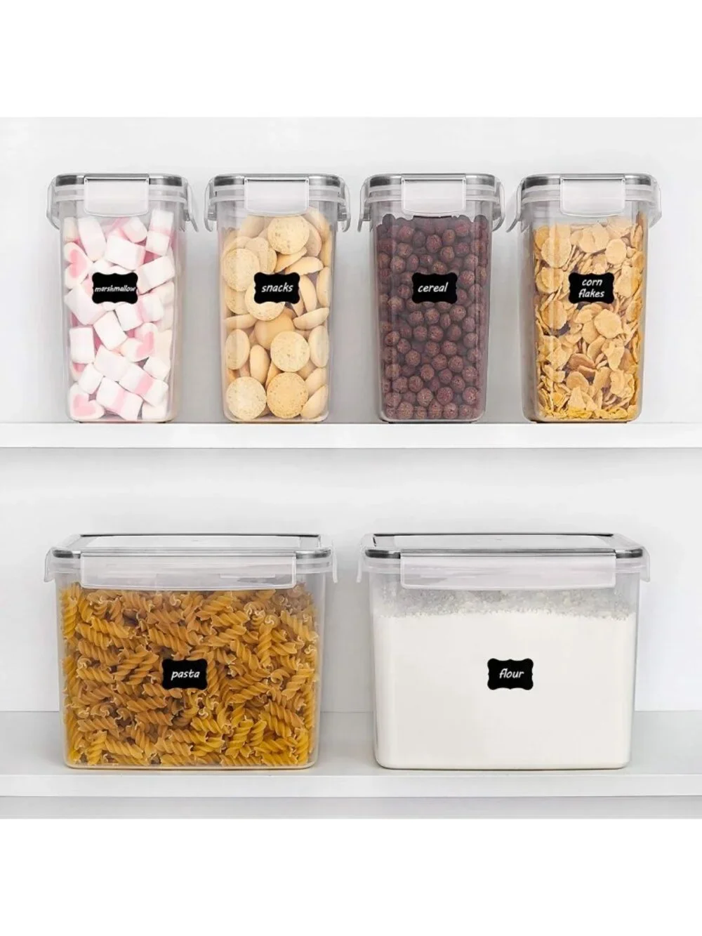 Airtight Food Storage Containers Set of 6 - BPA Free Plastic for Kitchen